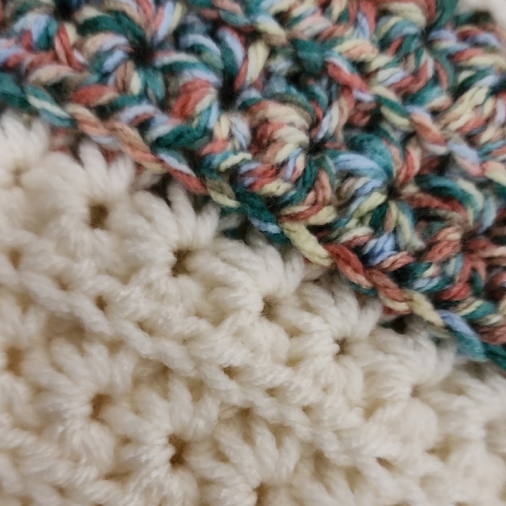 Handmade Crochet Blanket with Multicolor Stripes - Picture 4 of 6
